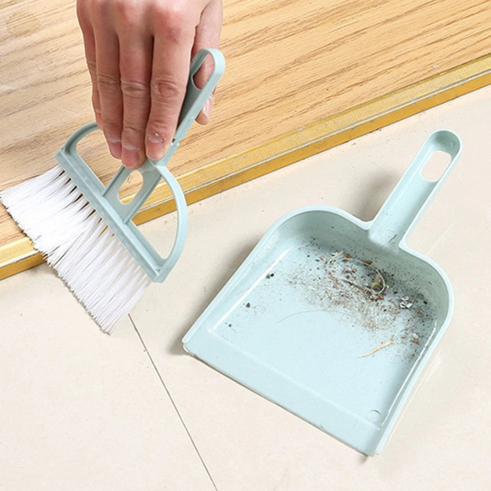6 Sets Cleaning Artifact Set Broom With Shovel Dustpan And-