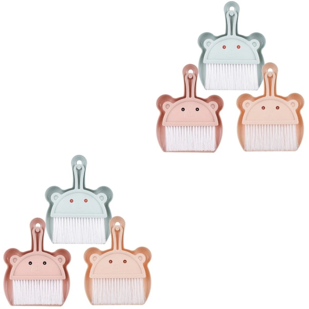 3 Sets Cartoon Broom Dustpan Table Top Mini Broom Household Dustpan-