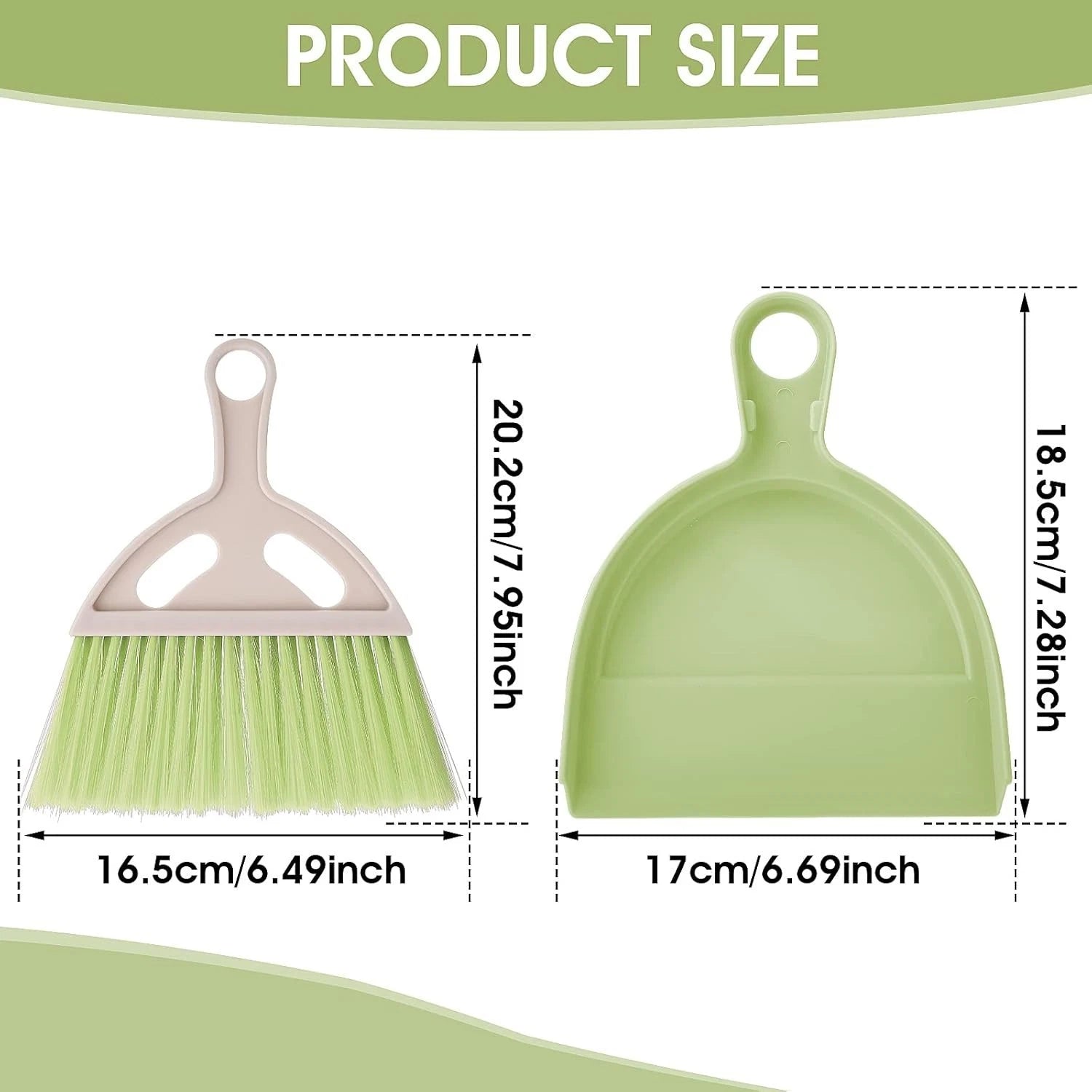 Small Broom and Dustpan Cleaning Set Mini Whisk Dustpan and Brush with Handle