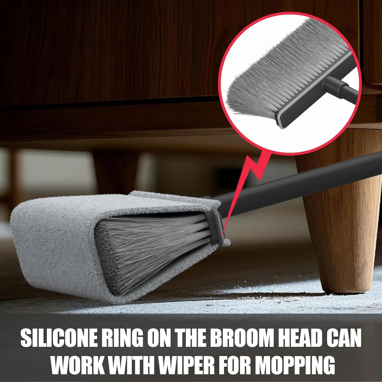 Broom with Dustpan Combo Set, Dust Pans with Long Handle, Brooms with Dustpan, D