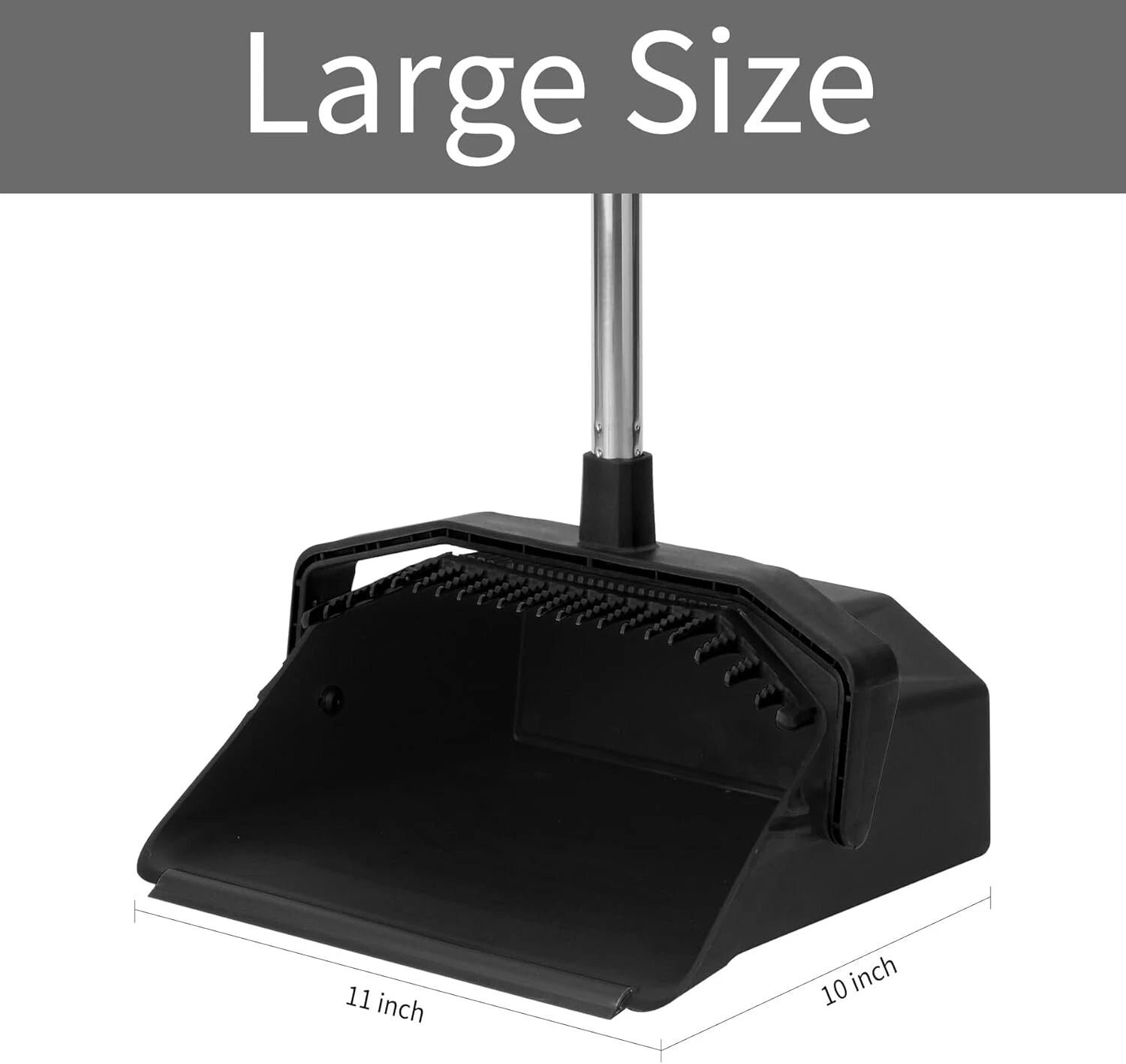 3-Pack Large Broom Dustpan Set Combo 51" Handle Self-Cleaning Teeth Home Office