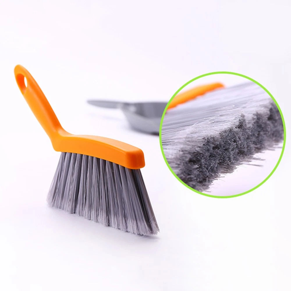 2 Pack Mini Broom Set Dust Pan and Brush Sets Desktop Small Dustpan