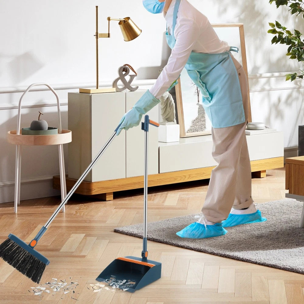 3pcs/set Long Handle Dustpan and Broom Set Dust Pan Brush Set Indoor Home Garden