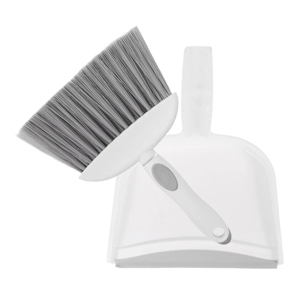1 Set Small Broom Dustpan Kit Desktop Whisk Broom Brush And Waste Bin Tabletop