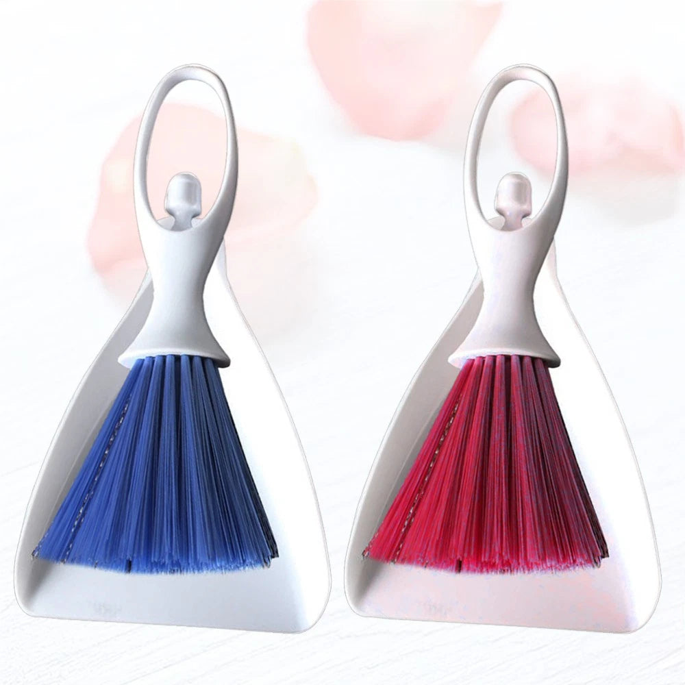 2 Sets Desktop Broom Portable Dustpan Brush Counter Cleaning Tools