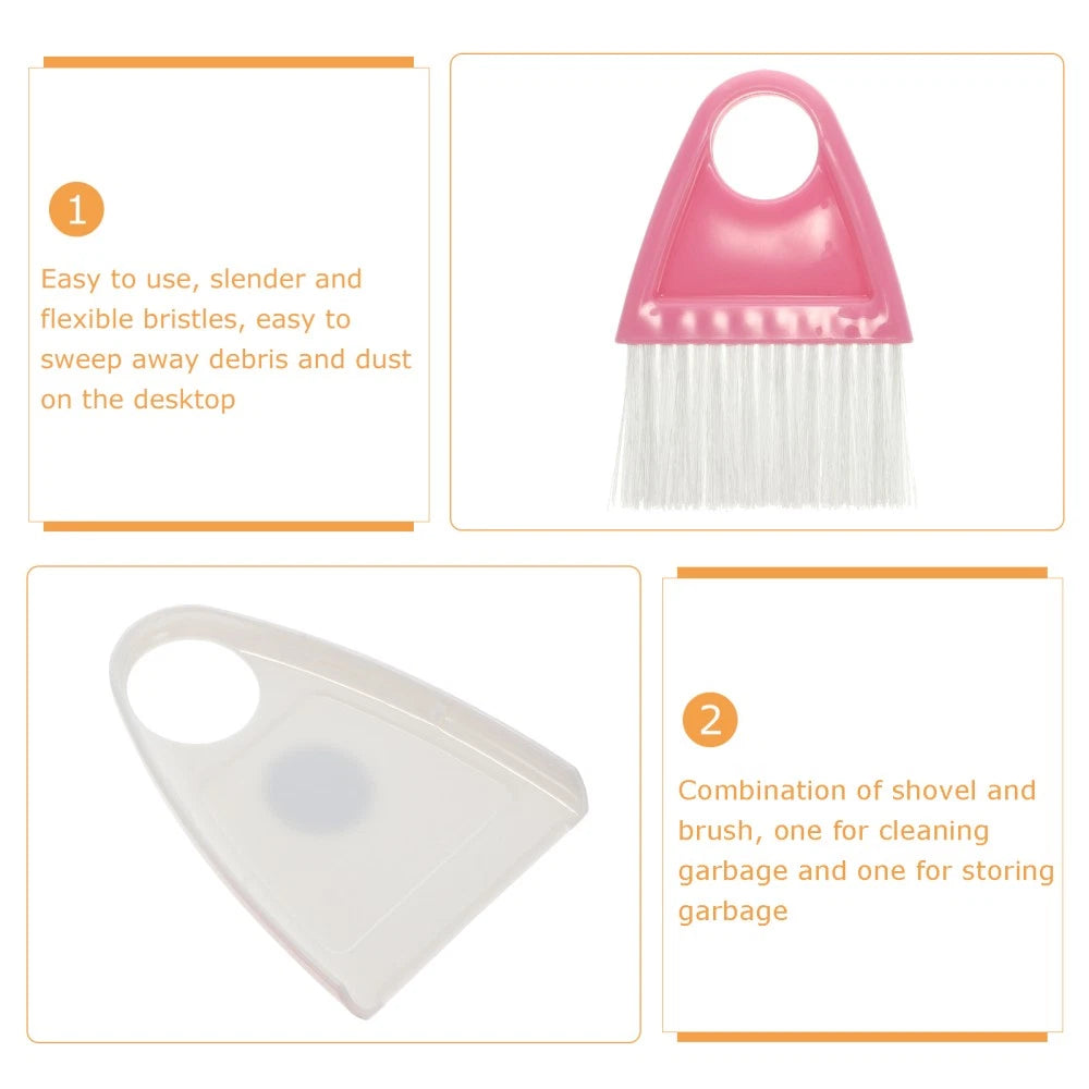 2 Sets Cleaning and Sweeping Bridegroom Desktop Mini Broom Small with Dustpan