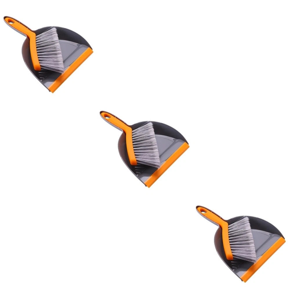 3 Count Mini Broom Set Dust Pan and Brushes Desk Handheld Dustpan