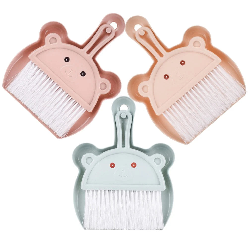 3 Sets Cartoon Broom Dustpan Mini and sweeper Small Table Brush