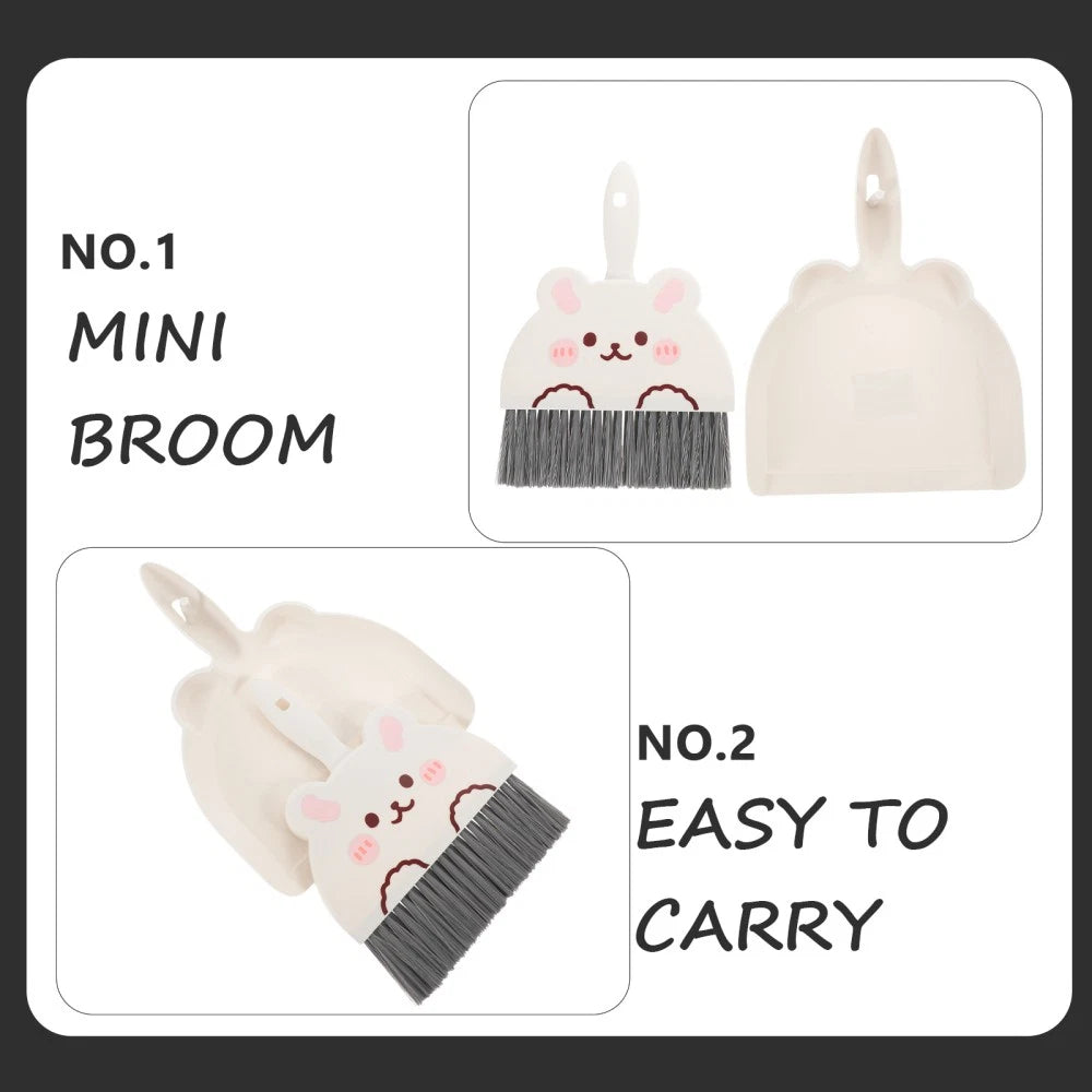 Mini Broom Set Child Cleaning Brushes for Household with Standing Dustpan