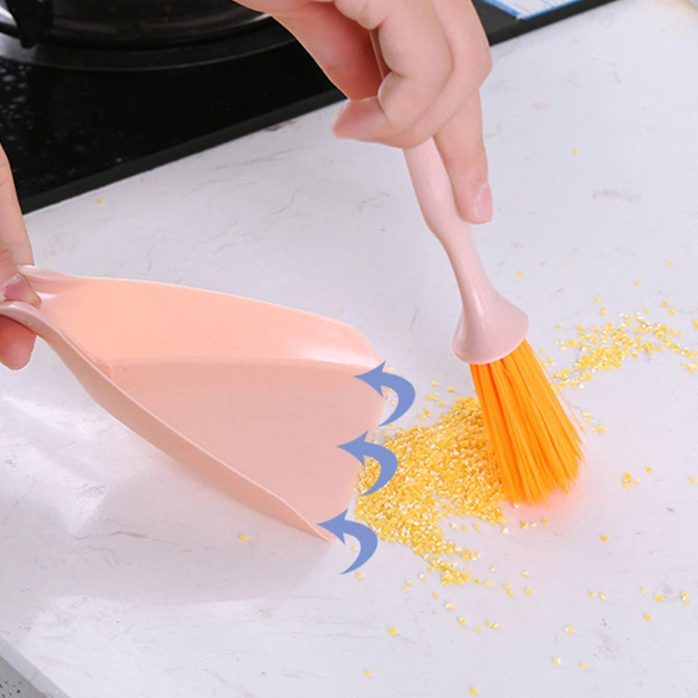 4 Sets Mini Broom Dustpan and Brush Desktop Small Toddler Miniature