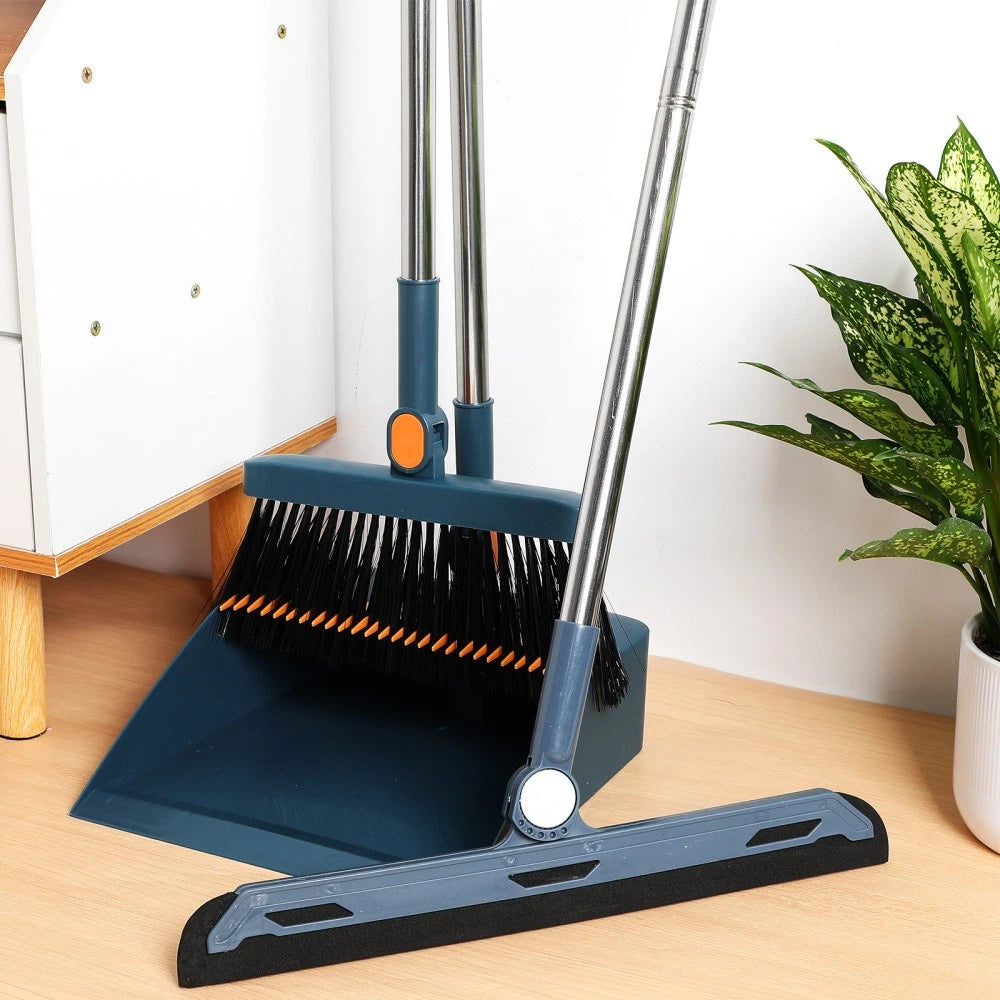 3pcs/set Long Handle Dustpan and Broom Set Dust Pan Brush Set Indoor Home Garden