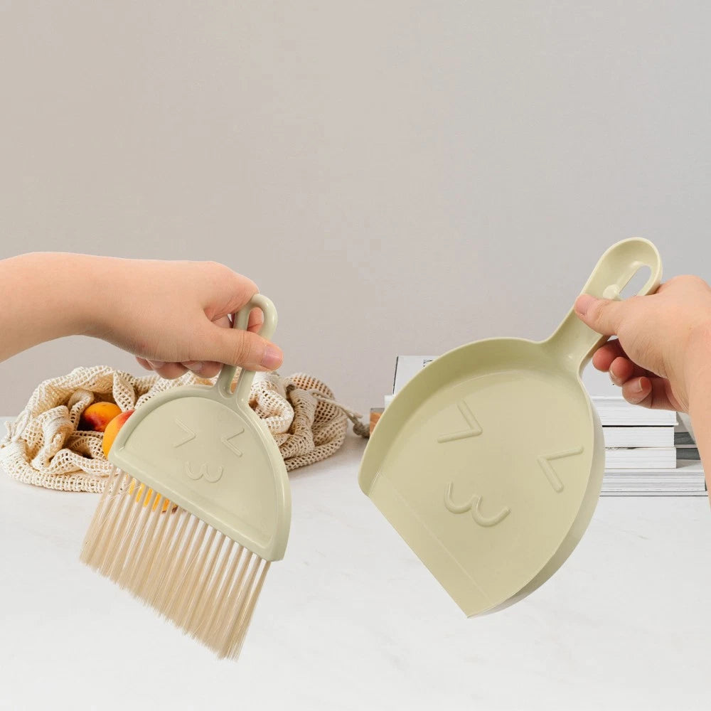 Cleaning Brush Set Dust Pan and Broom Desktop Mini Child Dustpan