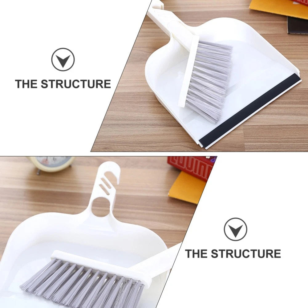 2 Sets Kitchen Cleaning Desktop Broom Mini Dustpan and Brush Child