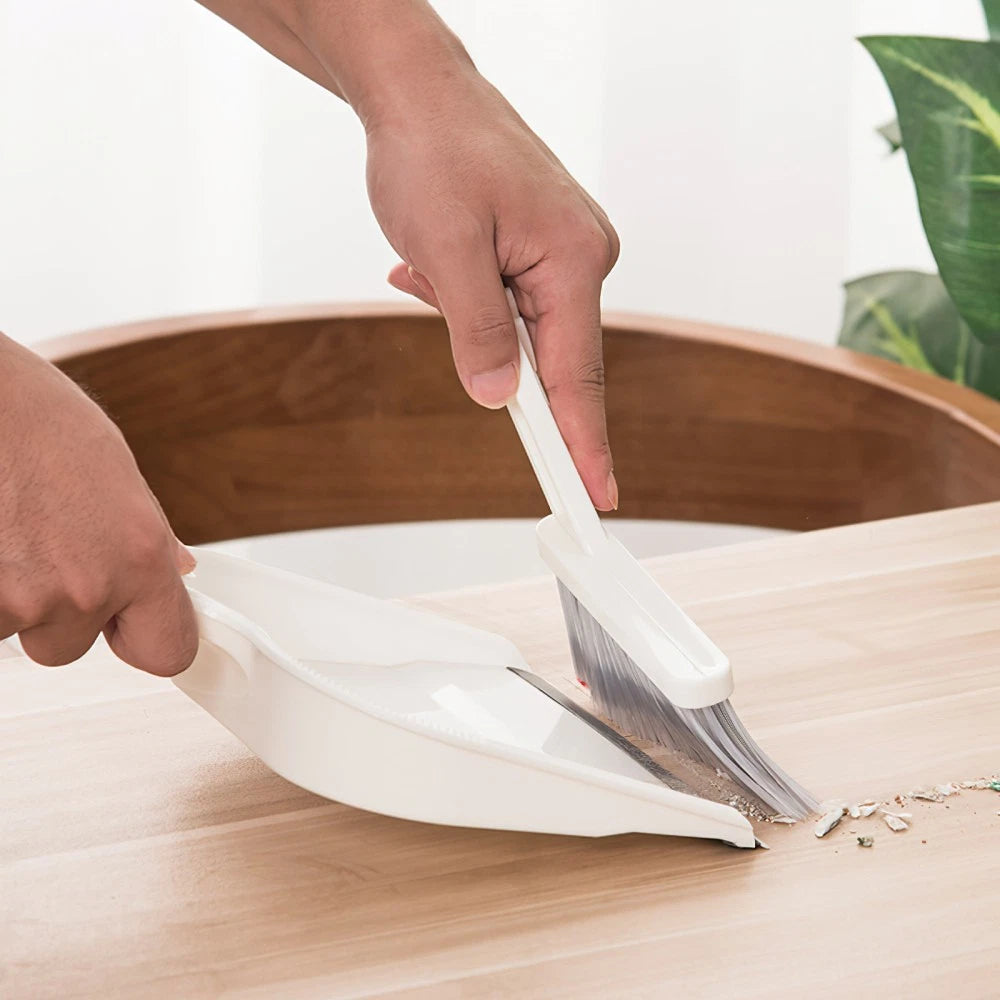 Mini Desktop Broom Set Child Small Dustpan and Brush Handheld with Portable