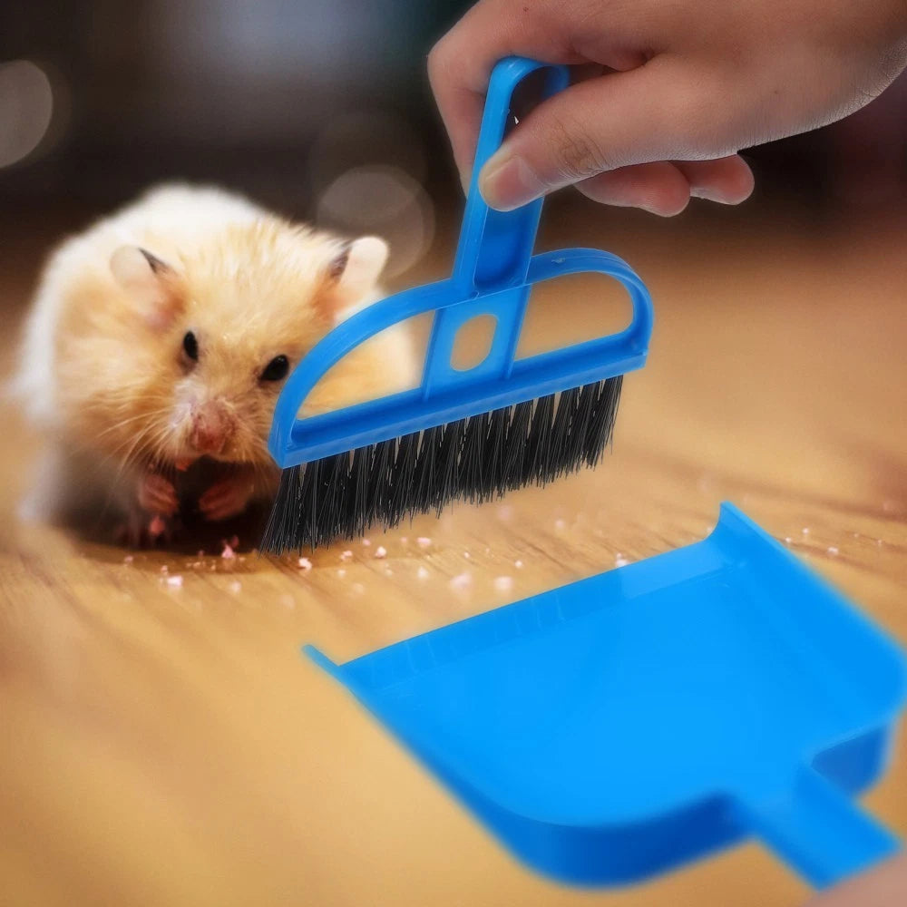 3 Sets Of Household Desktop Pet Cage Small Brooms Dustpans Small Dustpans Brooms