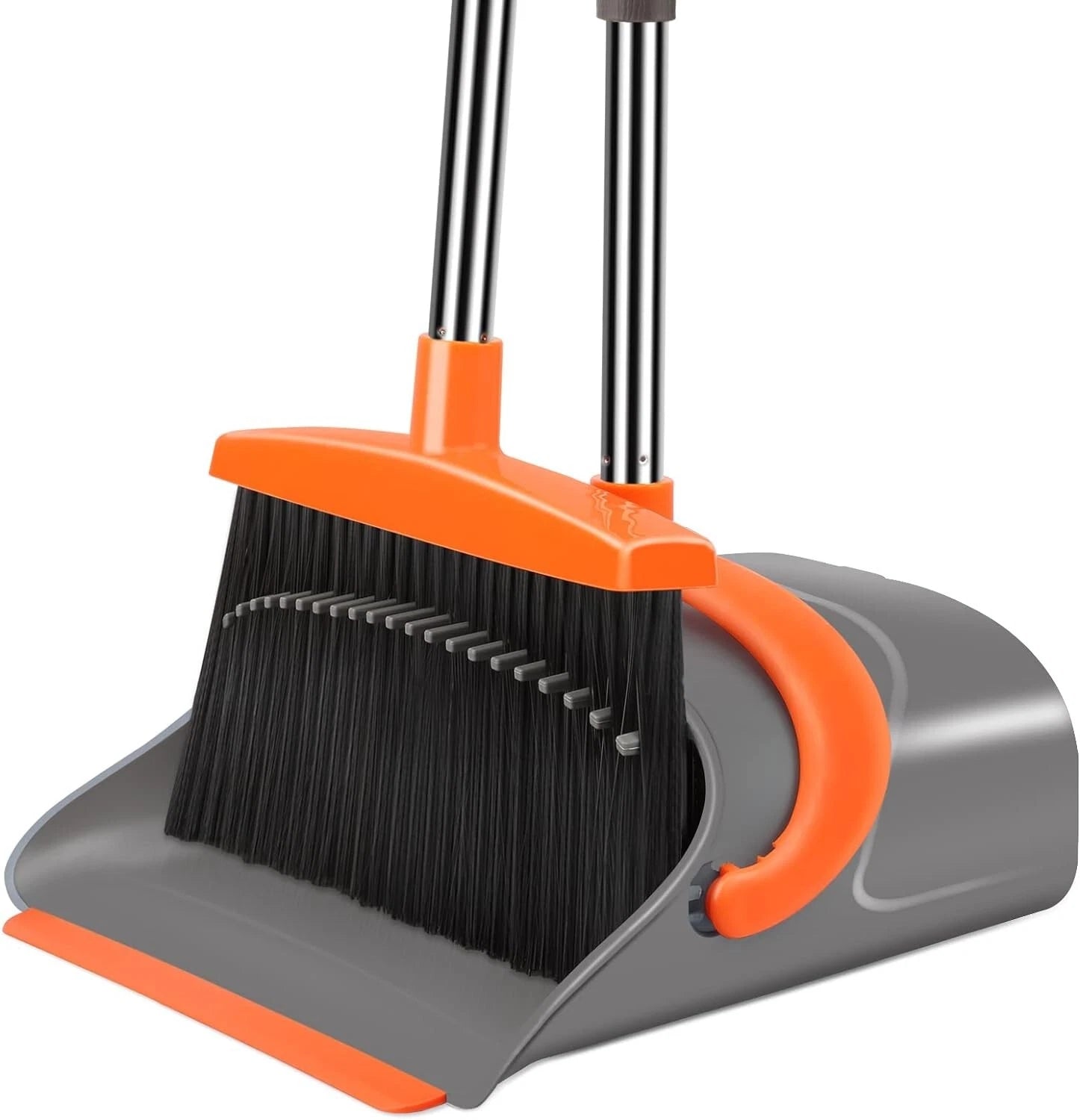 Long Handle Broom Dustpan Set Upright Combo Indoor Outdoor Home Office Sweeping