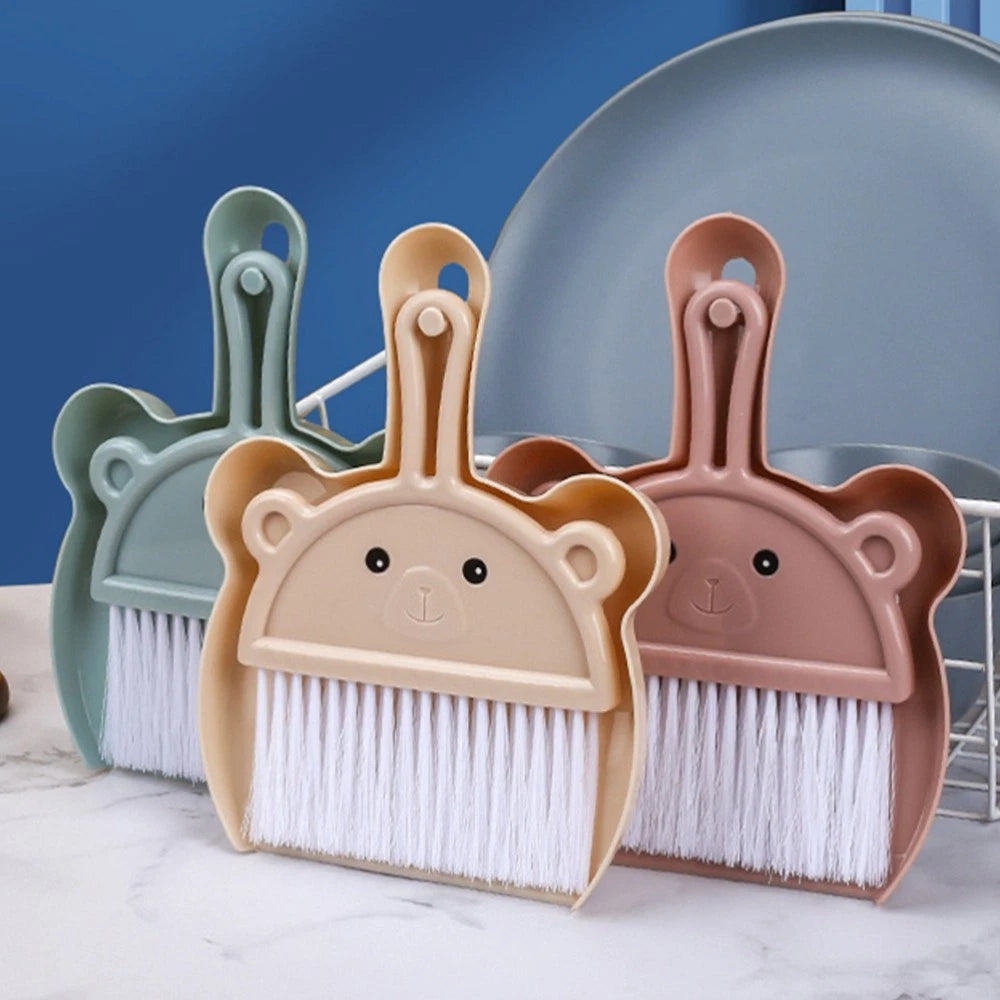 3 Sets Cartoon Broom Dustpan Mini and sweeper Small Table Brush