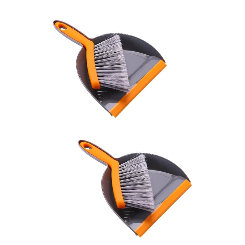 2 Count Mini Broom Set Desktop Dustpan and Small Hand Cleaning Brush