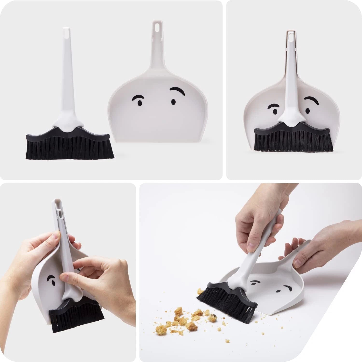 Dustache Small Dustpan and Brush Set Mini Broom and Dustpan Set Mustache Desi...