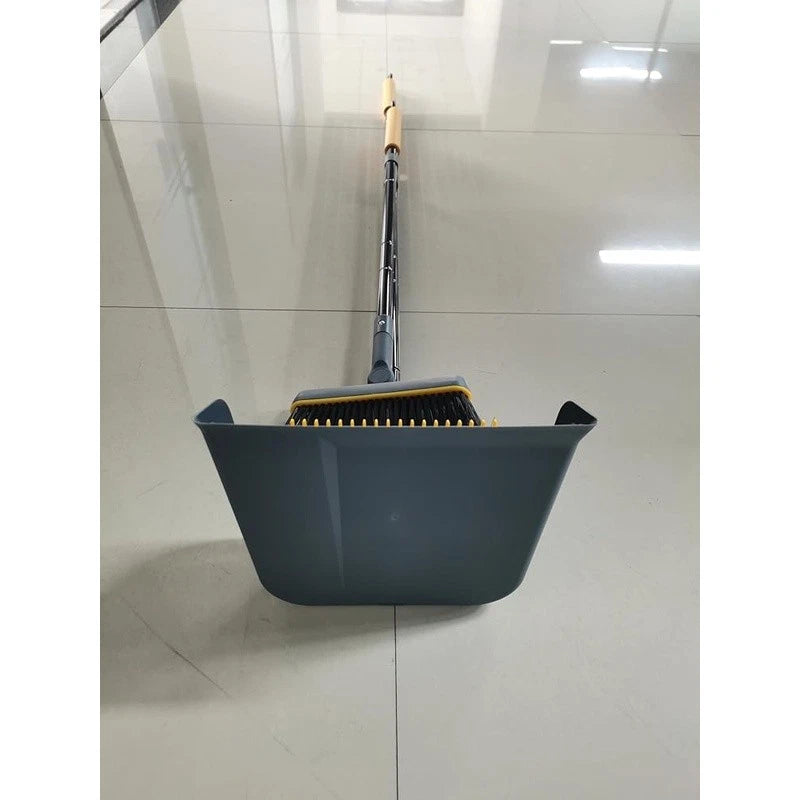 Broom Dustpan Set Long Handle 54 Inch 180 Degree Rotating Cleaning Tool Dust Pan