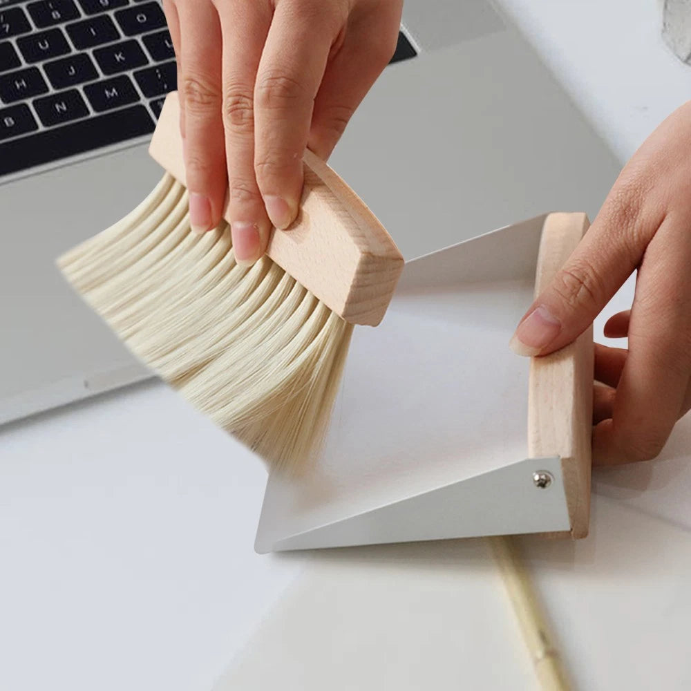 Desktop Cleaning Kit Child Travel Mini Broom for Coffee Bar Small Dustpan
