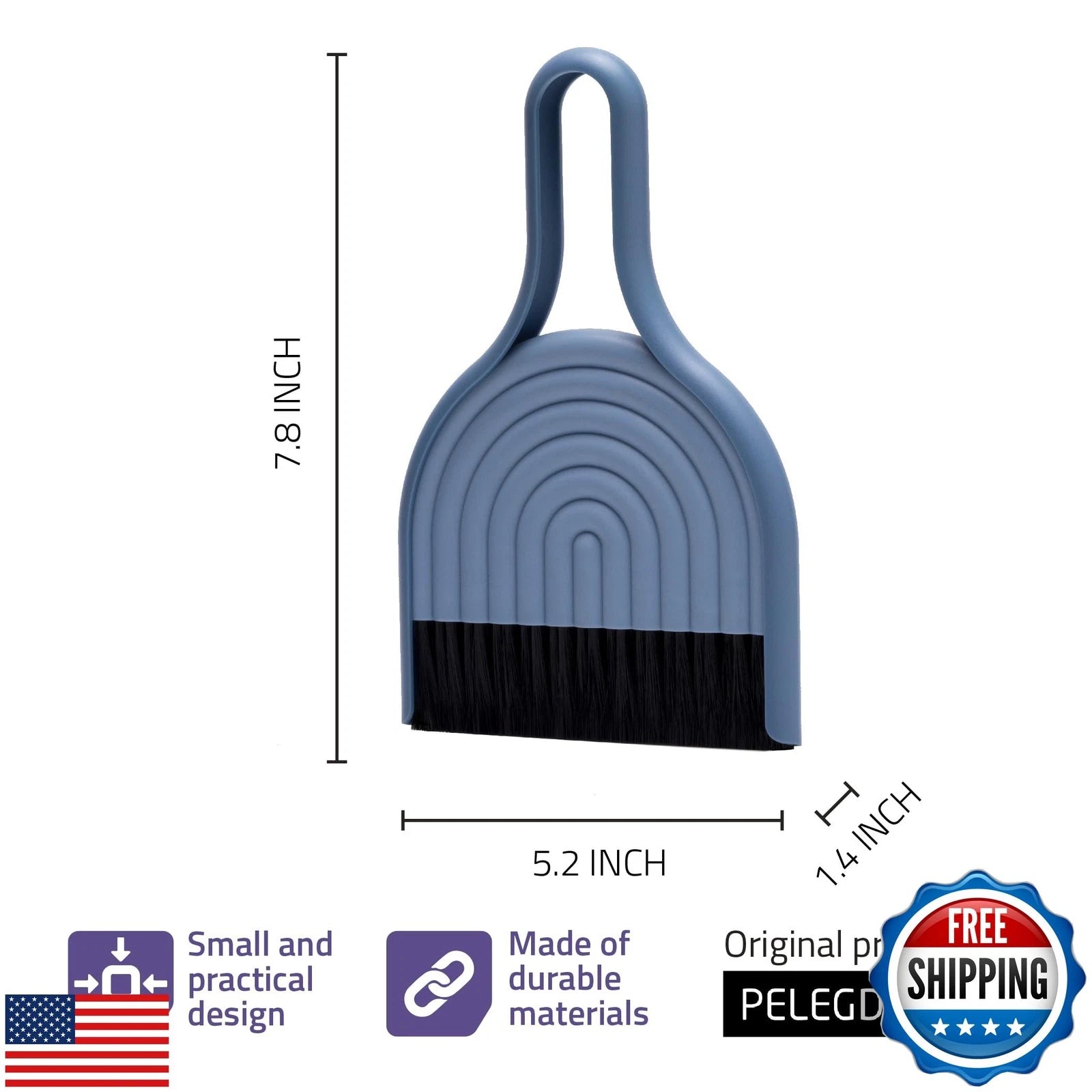 Peleg Design DustArch - Mini Dustpan and Brush Set, Small Dustpan and Broom w