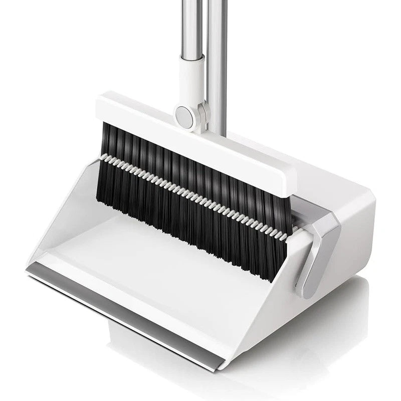 Broom Dustpan Set Pet Hair Remover Self-Cleaning Multi-Surface Cleaning Tool New