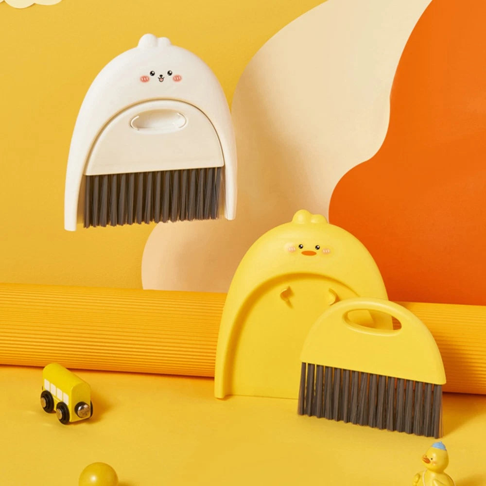Mini Dustpan Set Baby Child Small Plastic Broom and Tabletop Cleaning Brush