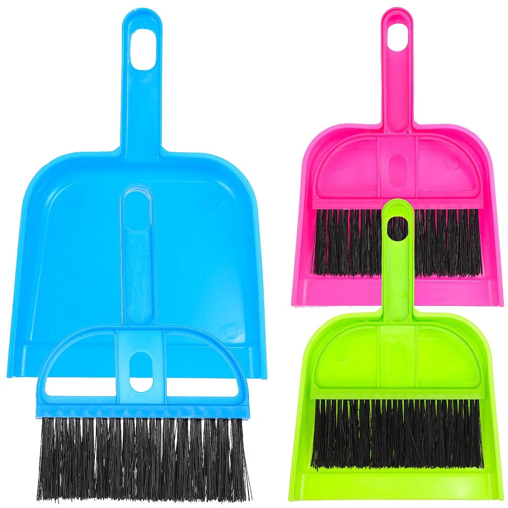 3 Sets Of Household Desktop Pet Cage Small Brooms Dustpans Small Dustpans Brooms