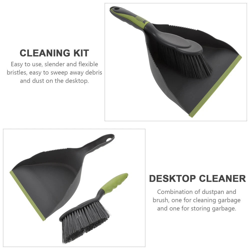 2 Sets  of Mini Cleaning Broom and Dustpan Household Garbage Cleaning Tool