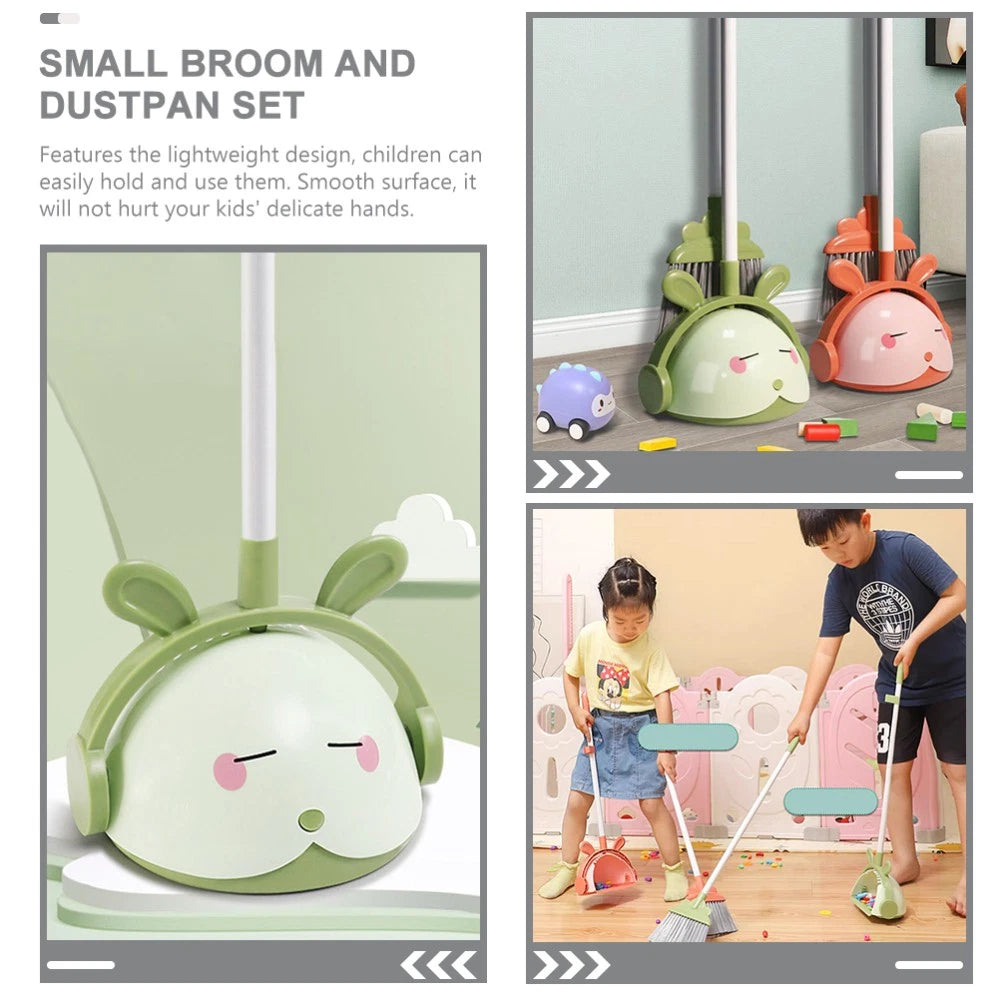 Children's Broom Set Toddler Handheld Small with Dustpan Kids Sweeper
