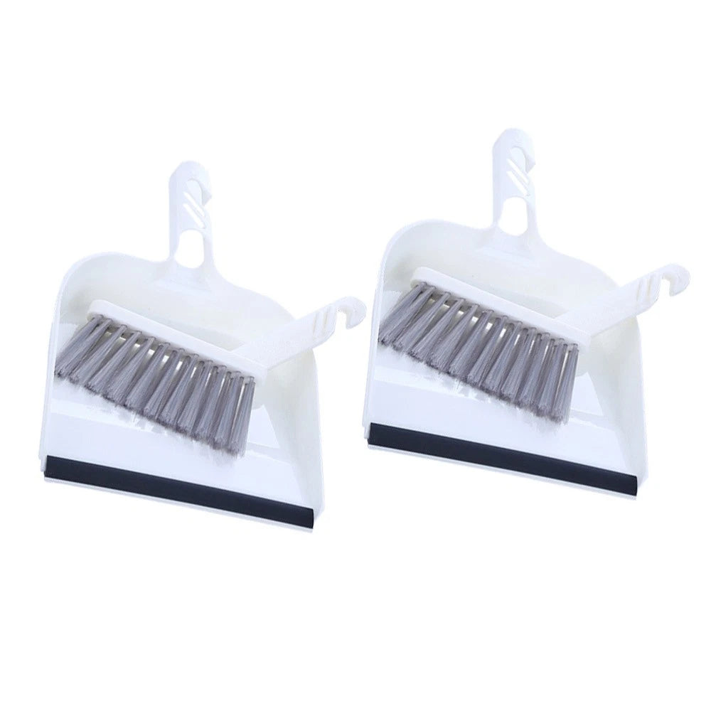 2 Sets Kitchen Cleaning Child Mini Dustpan and Brush Broom with Desktop Sweep