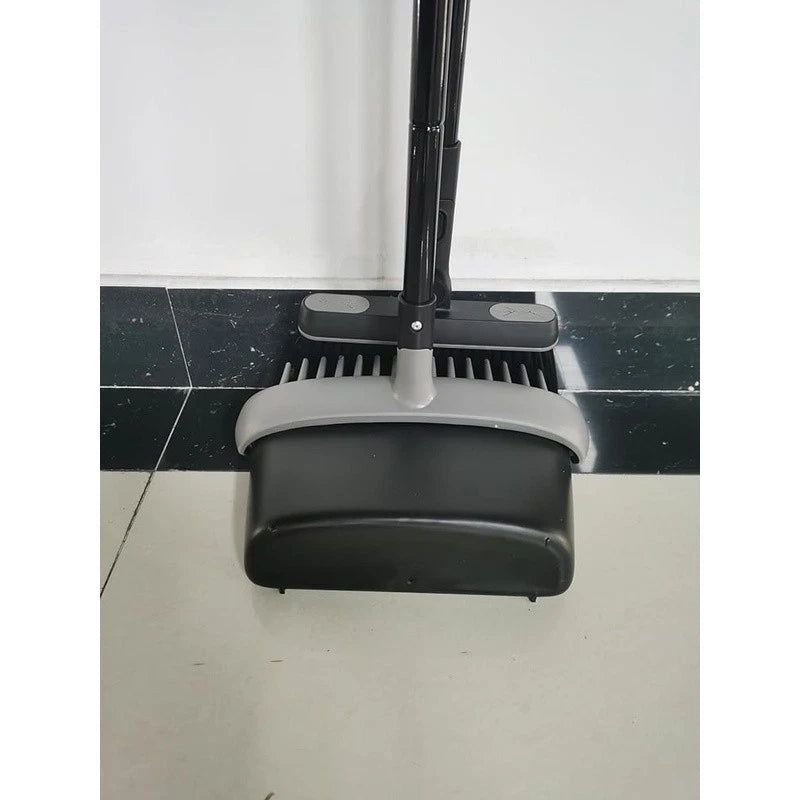 Broom & Dustpan Set 54.3in Long Handle Dust Pan W/ Comb Teeth Swivel Brush New