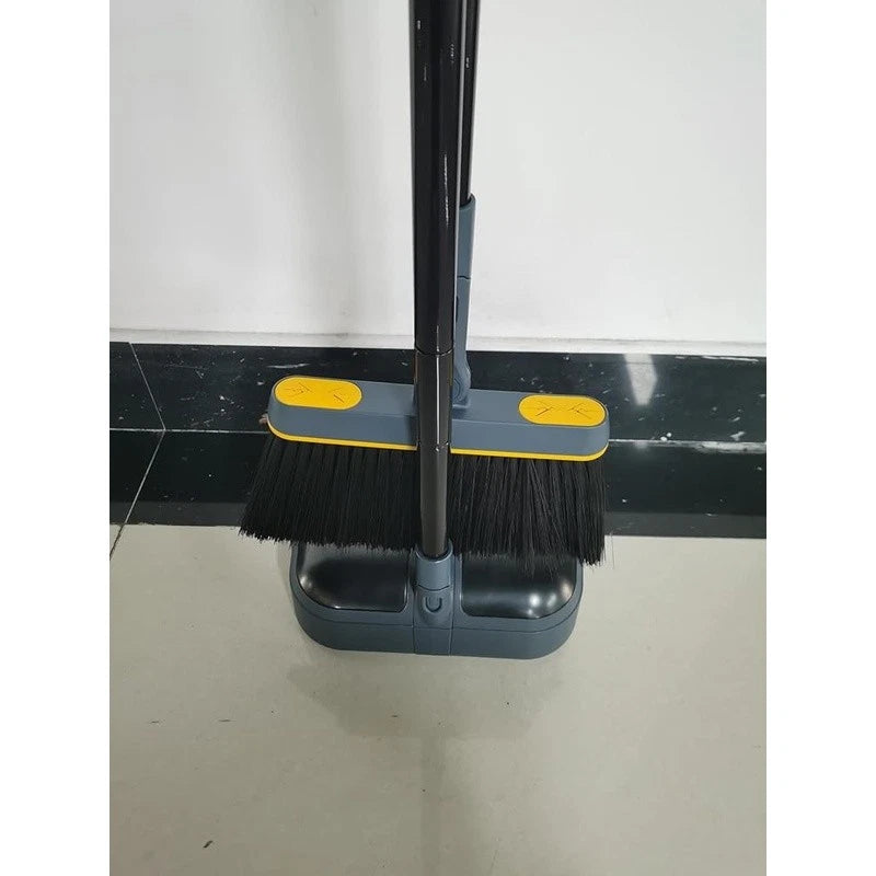 Broom Dustpan Set Long Handle 54 Inch 180 Degree Rotating Cleaning Tool Dust Pan