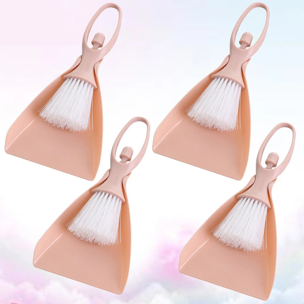 4 Sets Mini Broom Dustpan and Brush Toddler Miniature for Desktop Cleaning
