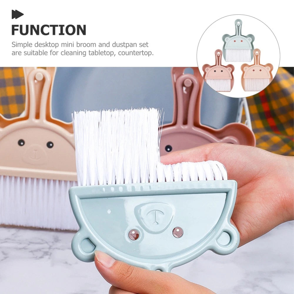3 Sets Cartoon Broom Dustpan Mini and sweeper Small Table Brush