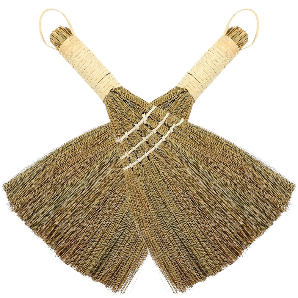 2 Pcs Desktop Duster Broom Set Cleaning Office Baby Small Dustpan