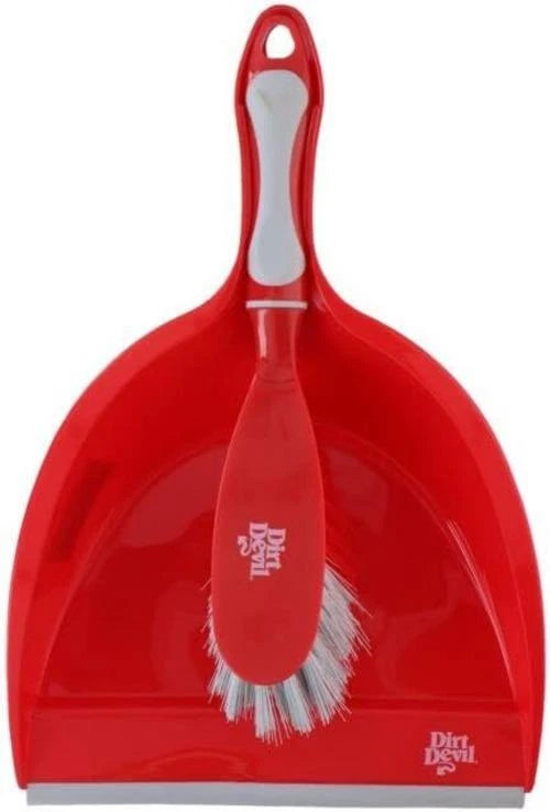 Dirt Devil Home Cleaning Brushes Set of 6 with Broom Dustpan & Handbrushes Red