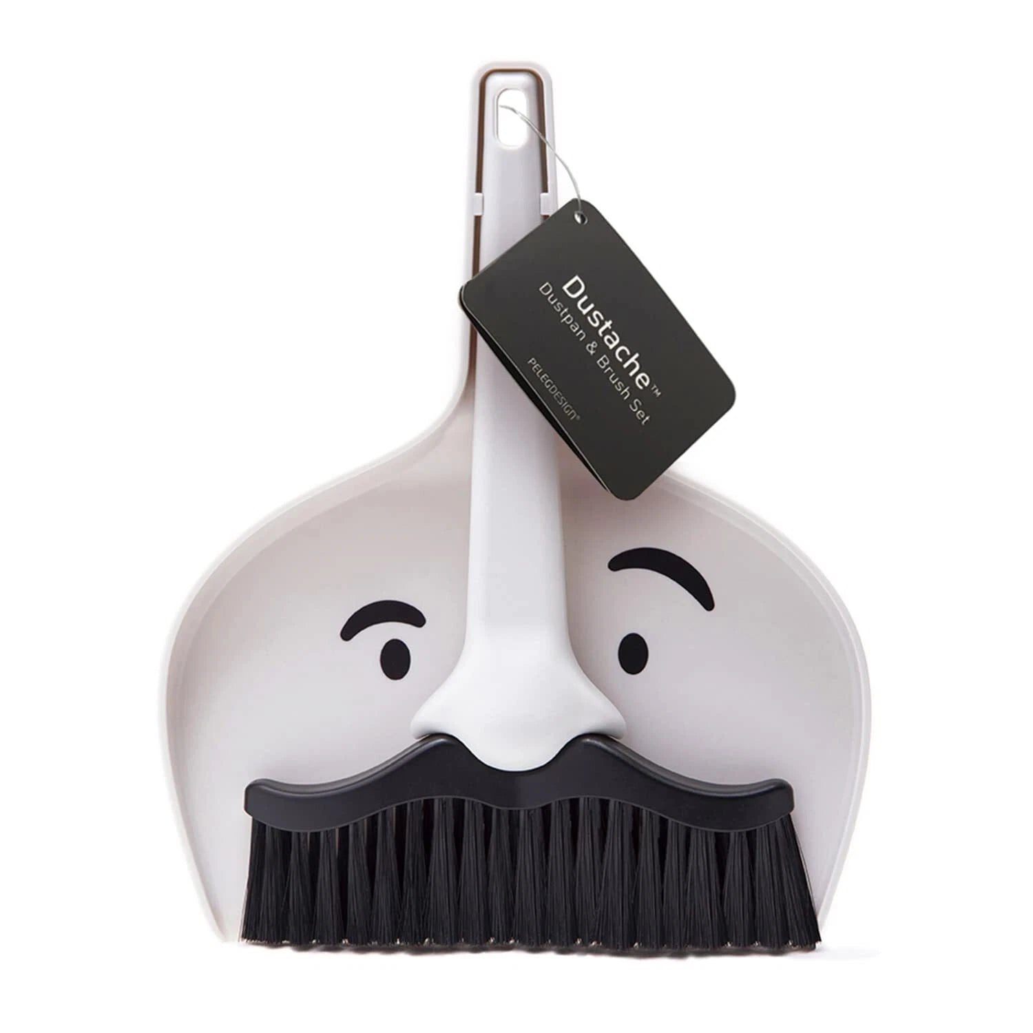 Dustache Small Dustpan and Brush Set Mini Broom and Dustpan Set Mustache Desi...