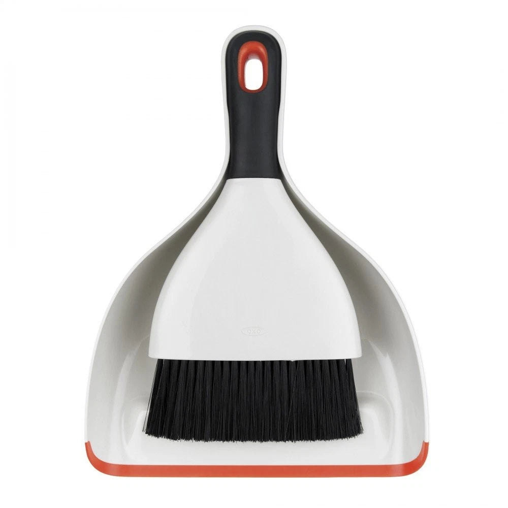 OXO Broom, Dustpan, Dustpan & Brush Set, Orange