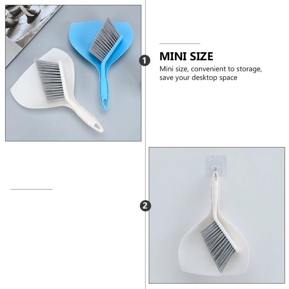 2 Sets Desktop Cleaning Kit Accessories Broom Dustpan Combination