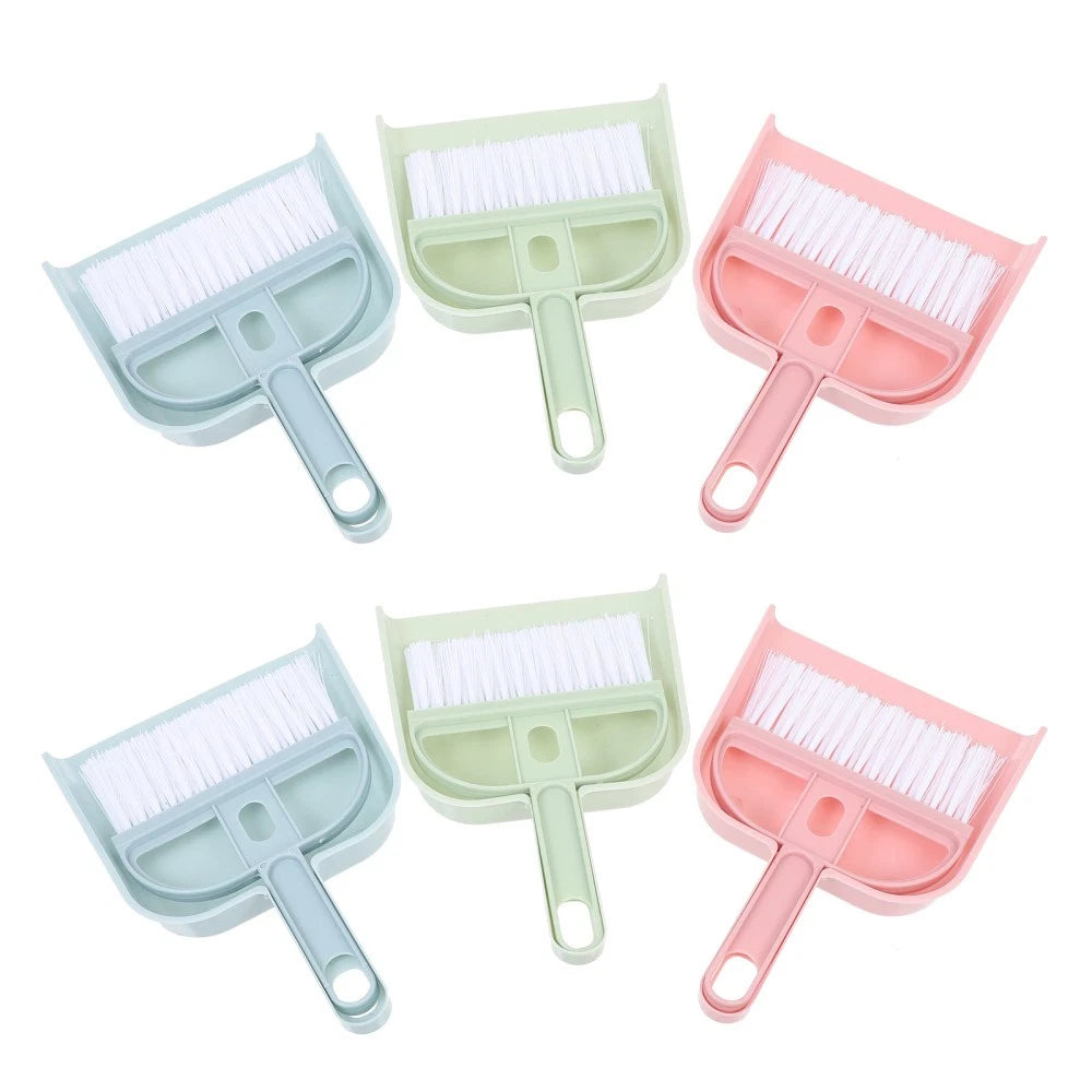 6 Sets Cleaning Artifact Broom with Dustpan Miniature Brush and Bulk