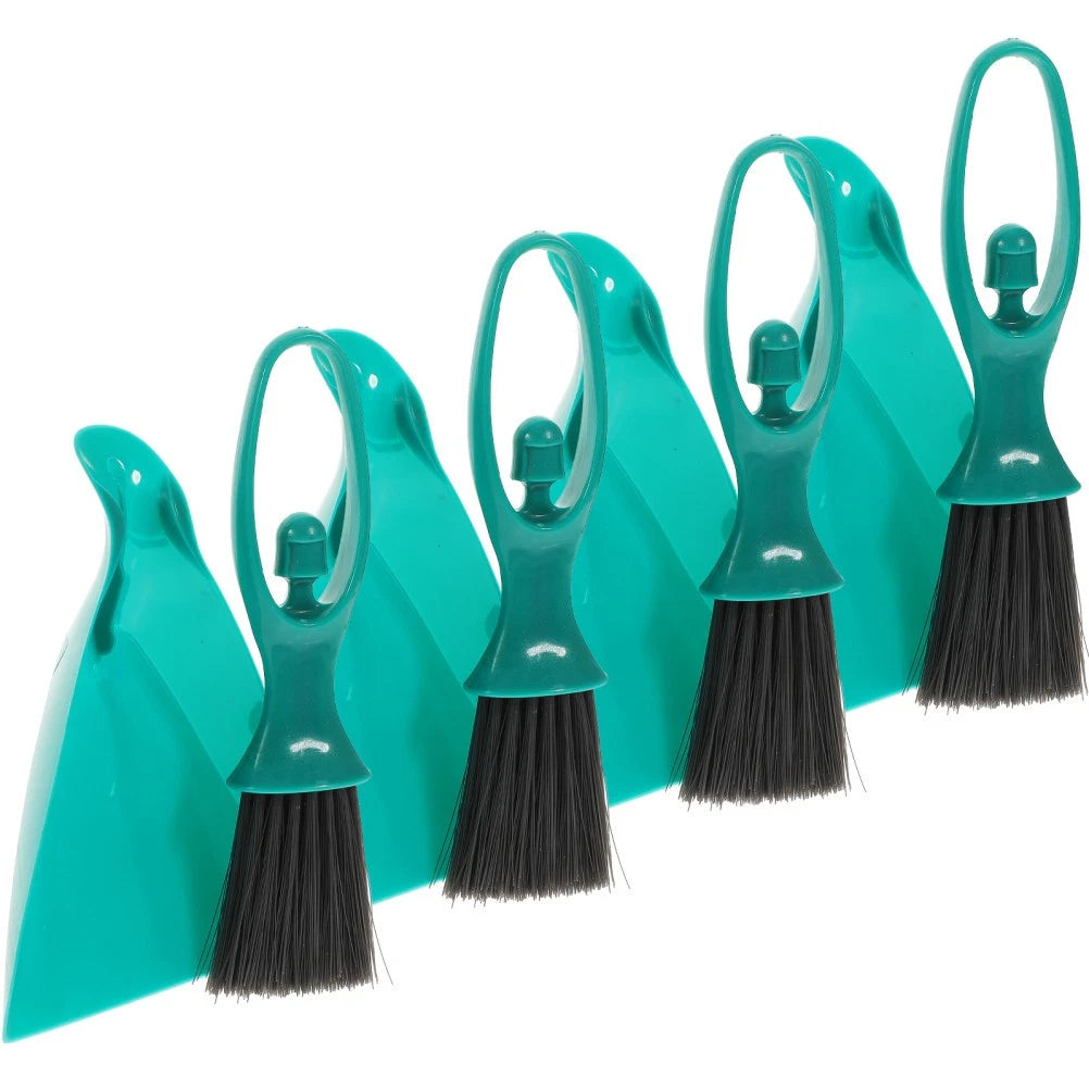 4 Sets Mini Broom Desktop Dustpan Brush Household Cleaning Kit Portable