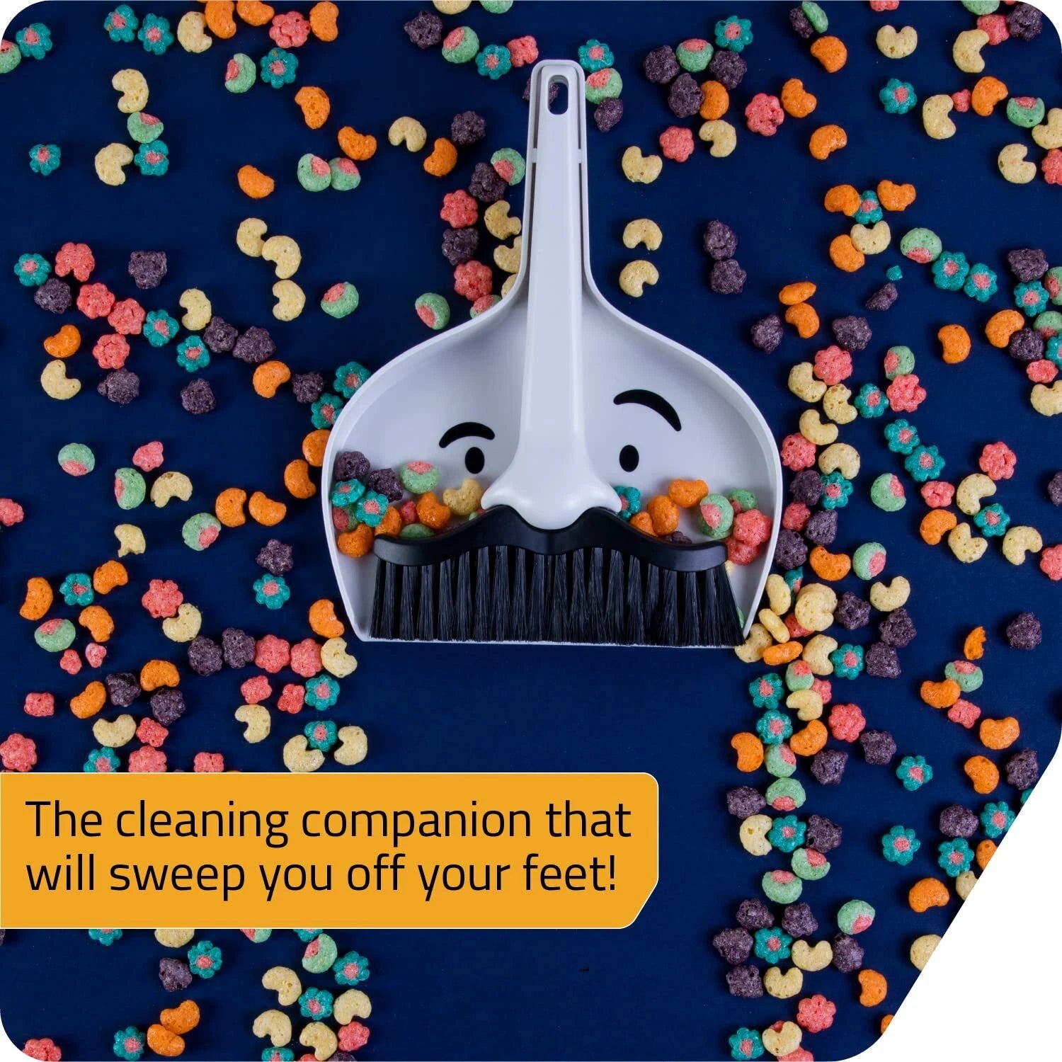 Dustache Small Dustpan and Brush Set Mini Broom and Dustpan Set Mustache Desi...