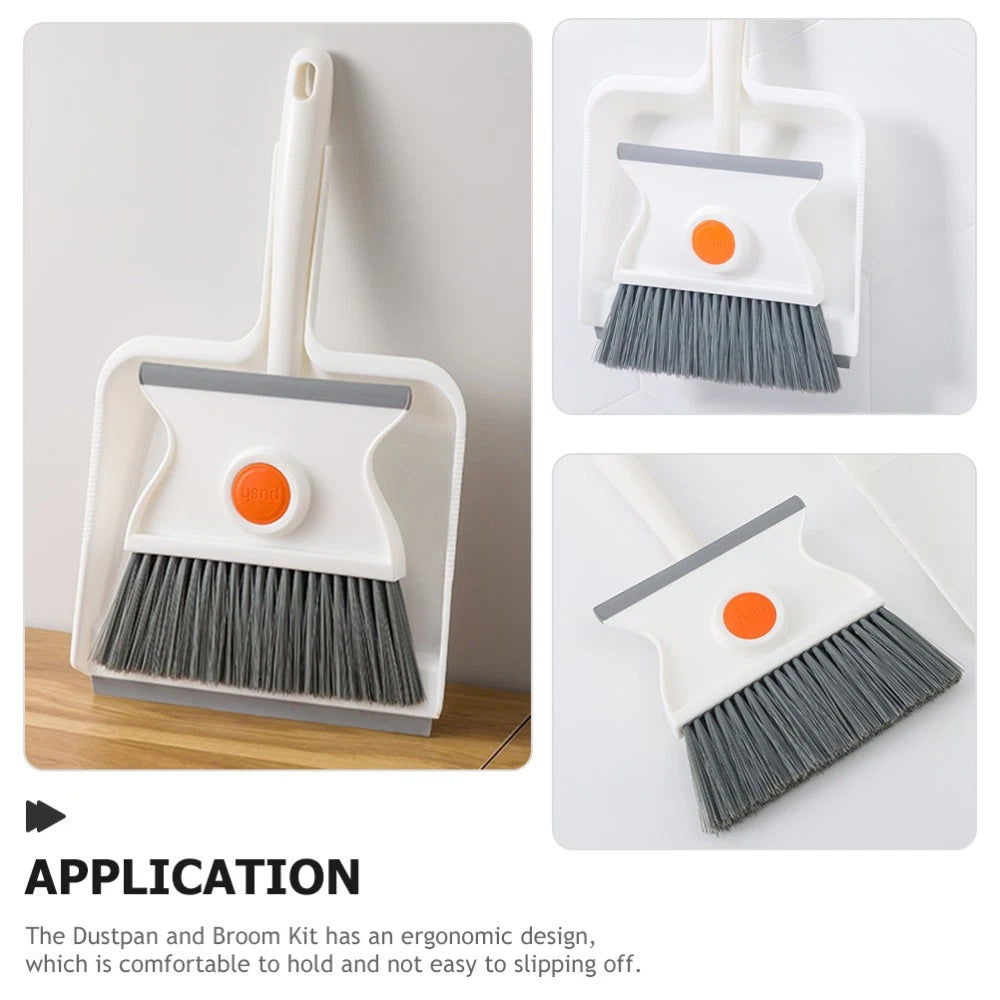 Broom Dustpan Set Child Toddler Desk and Table Cleaning Kit Brushes