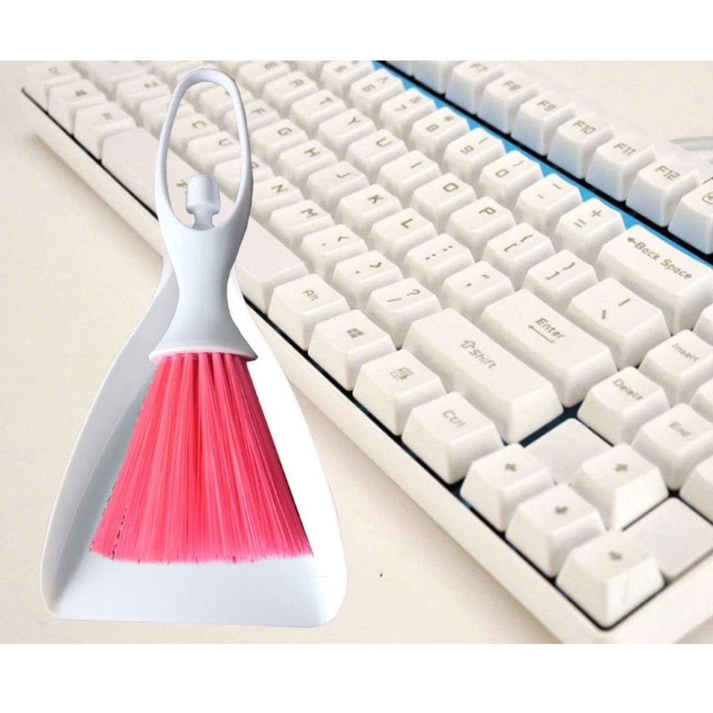 2 Sets Desktop Broom Portable Dustpan Brush Small Cleaning Utensils Tools