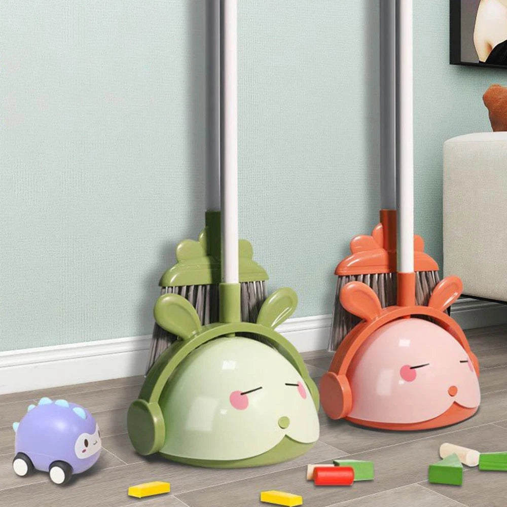 Children's Broom Set Toddler Handheld Small with Dustpan Kids Sweeper
