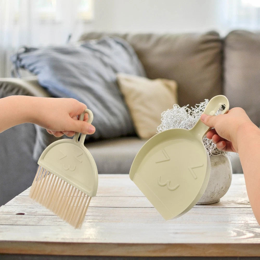 Cleaning Brush Set Child Worktop Dustpan Desktop and Broom Small Mini Hand