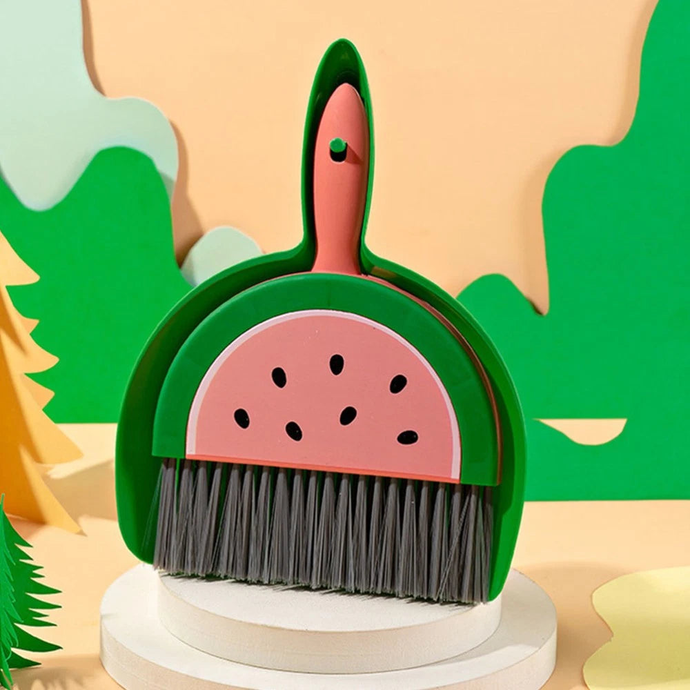 3 Sets Fruit Mini Broom Toddler Dustpan and Brush Multi-function