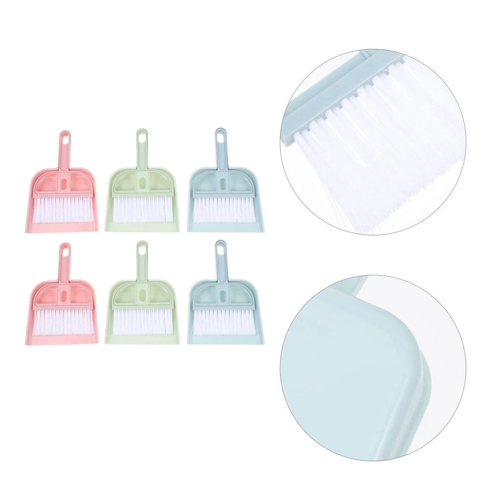 6 Sets Cleaning Artifact Set Broom With Shovel Dustpan And-